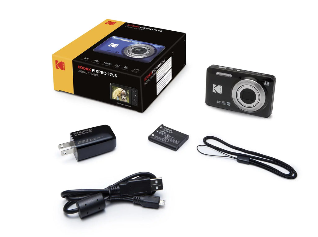 Kodak PIXPRO FZ55 Digital Camera (Black) + Accessories