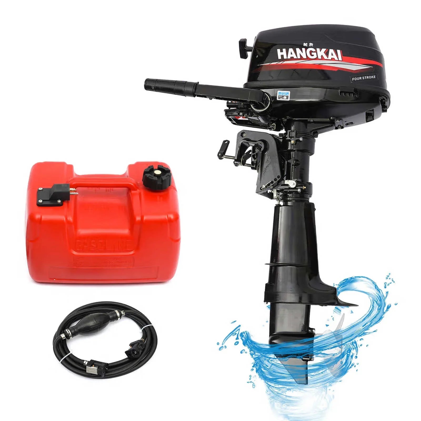 LOYALHEARTDY Outboard Motor 6.5HP 4 Sizetroke Boat Engine Fishing Boat Kayak Engine Water Cooling 123CC