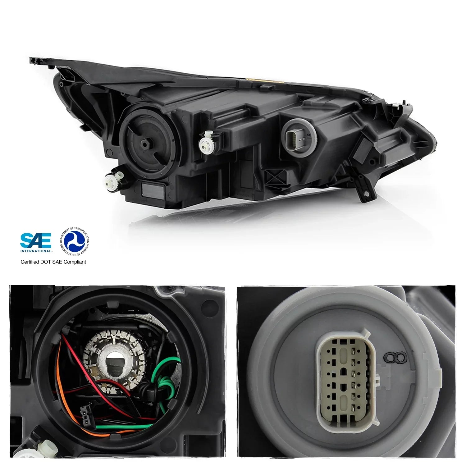 AKKON - Fits 2018 2019 2020 2021 Chevy Equinox [HID/Xenon Type] LED DRL Chrome Headlight Driver Left Sizeide Headlamp 18 19 20