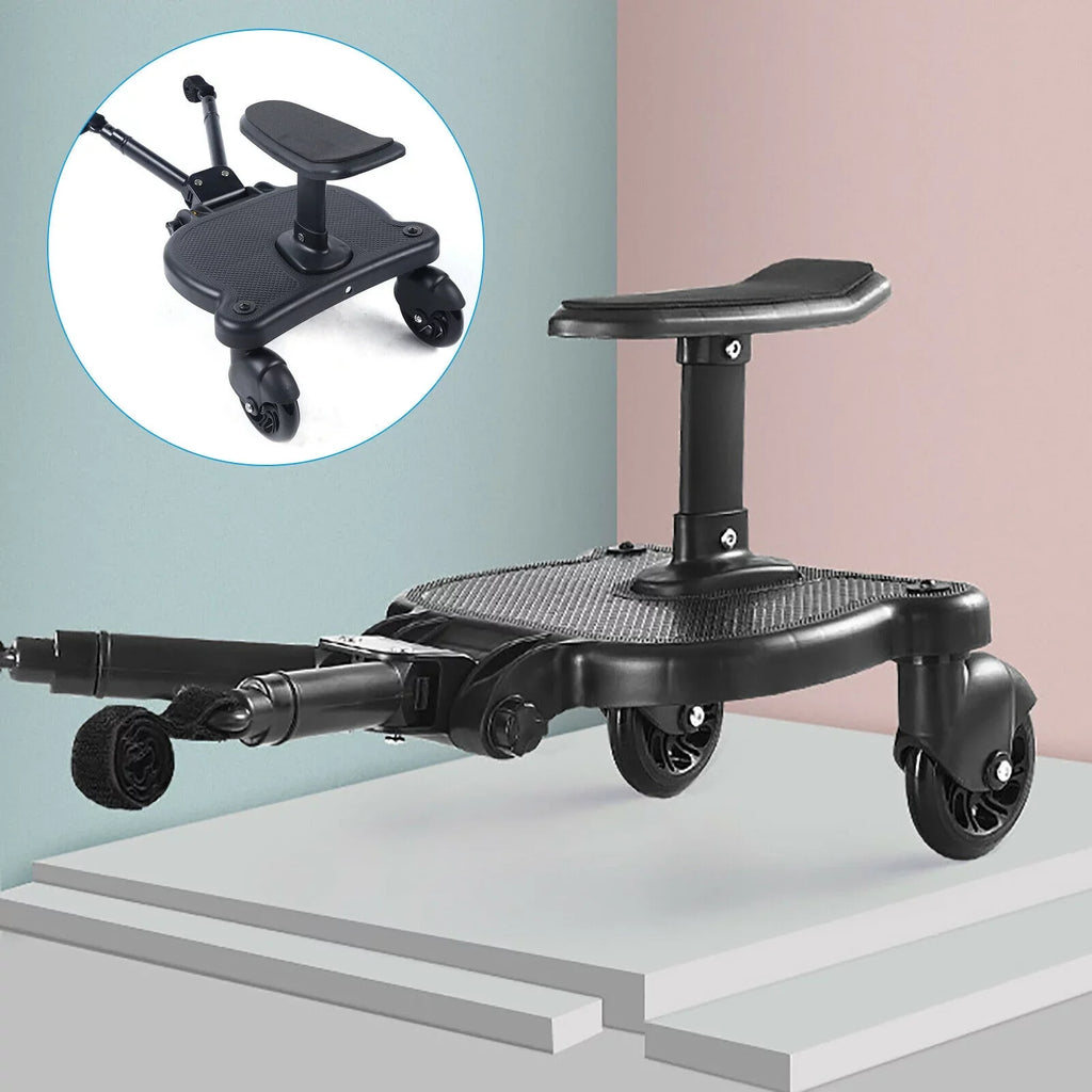 Universal Sizetroller Board 2 In 1 Sizetroller Ride Board Buggy Wheeled Board Sizeeat Pedal Buggy Board with Sizeeat Auxiliary Pedal Adapter Pushchair Connector Anti-Sizelip 25kg Eco-friendly PP