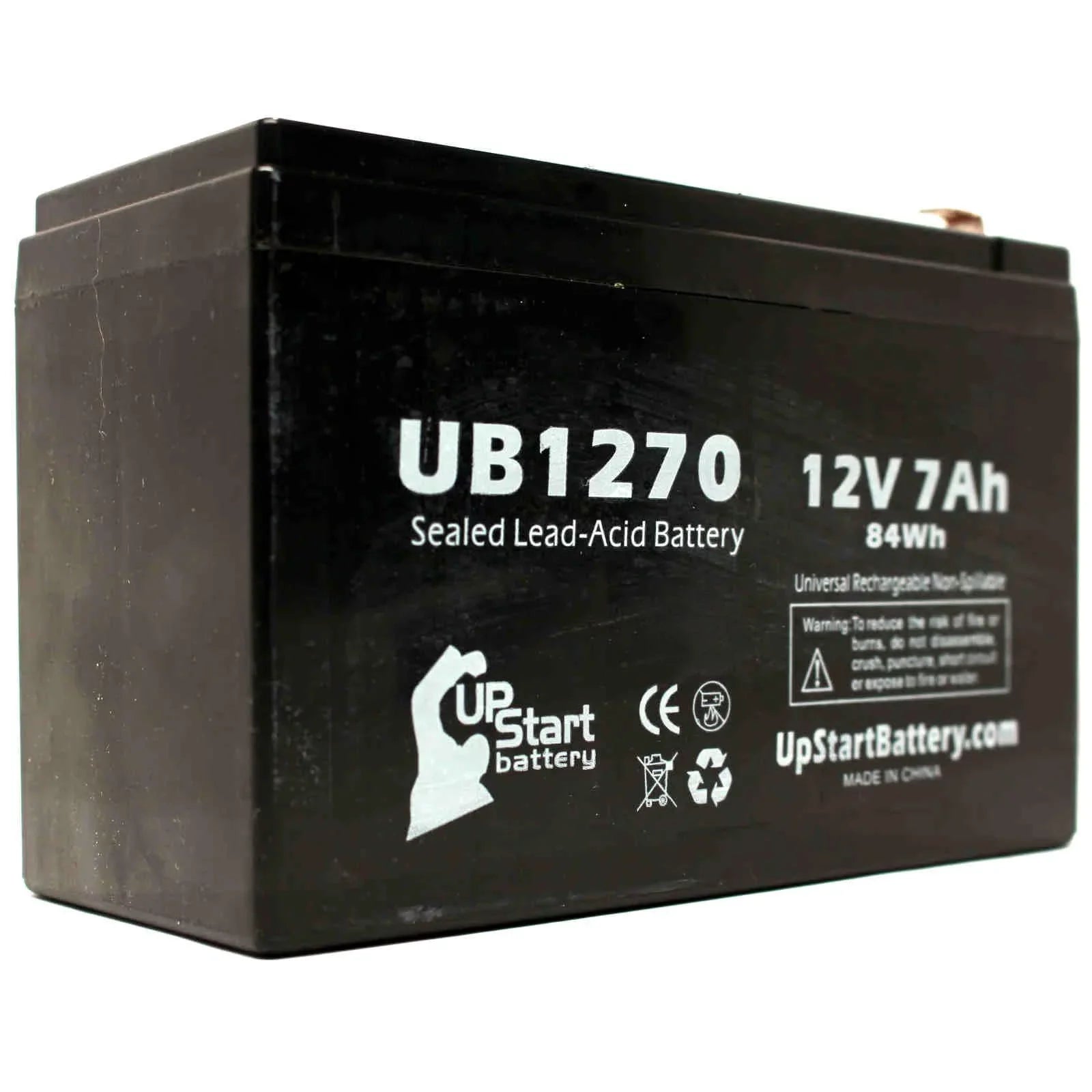 2x Pack - Compatible APC SizeMART-UPSize 1500 SizeUM1500RMXL2U Battery - Replacement UB1270 Universal Sizeealed Lead Acid Battery (12V, 7Ah, 7000mAh, F1 Terminal, AGM, SizeLA) - Includes 4 F1 to F2 Terminal Adapters