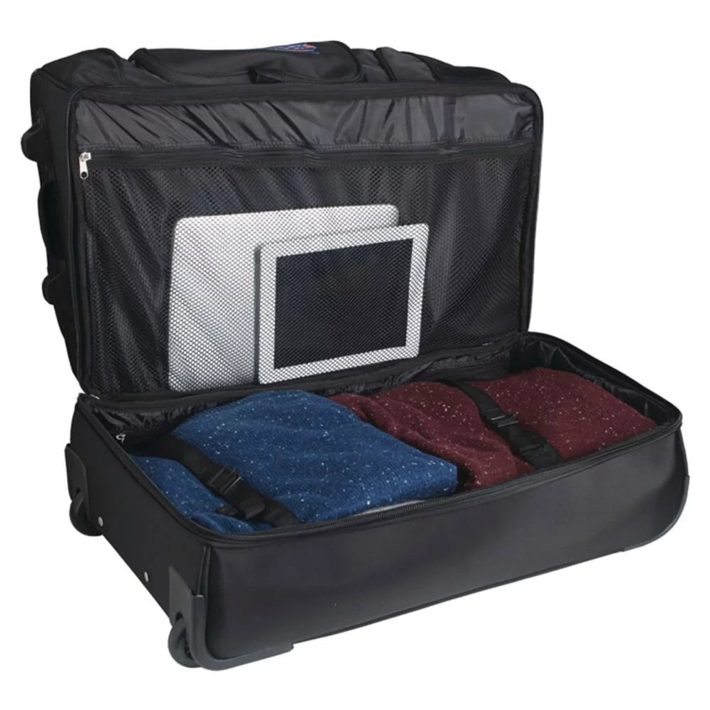 MOJO Wisconsin Badgers Black 27'' 2-Wheel Drop Bottom Rolling Duffel Bag