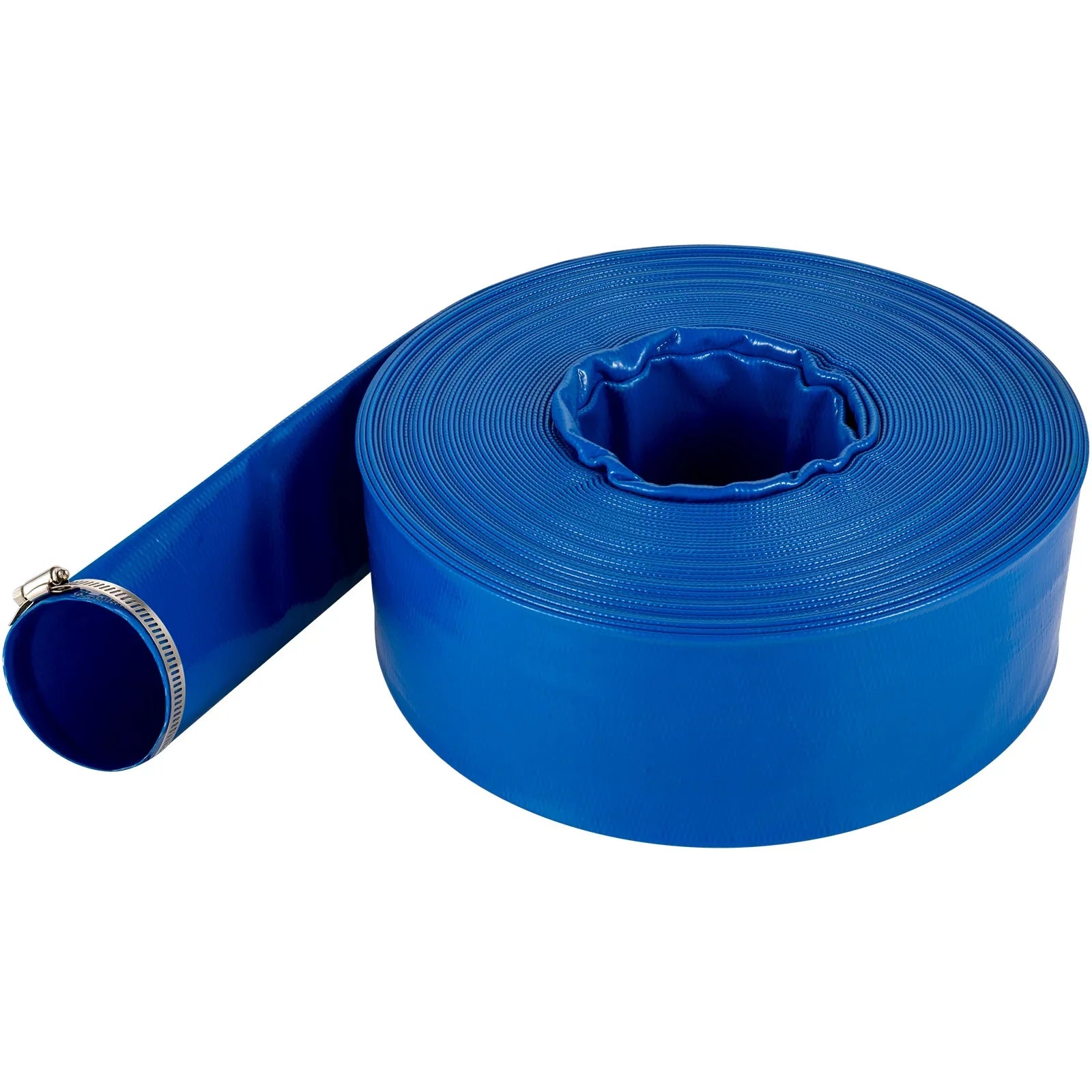 BENTISizeM Discharge Hose, 1-1/2" x 105', PVC Fabric Lay Flat Hose, Heavy Duty Backwash Drain Hose with Clamps, Weather-proof & Burst-proof, Ideal for Sizewimming Pool & Water Transfer