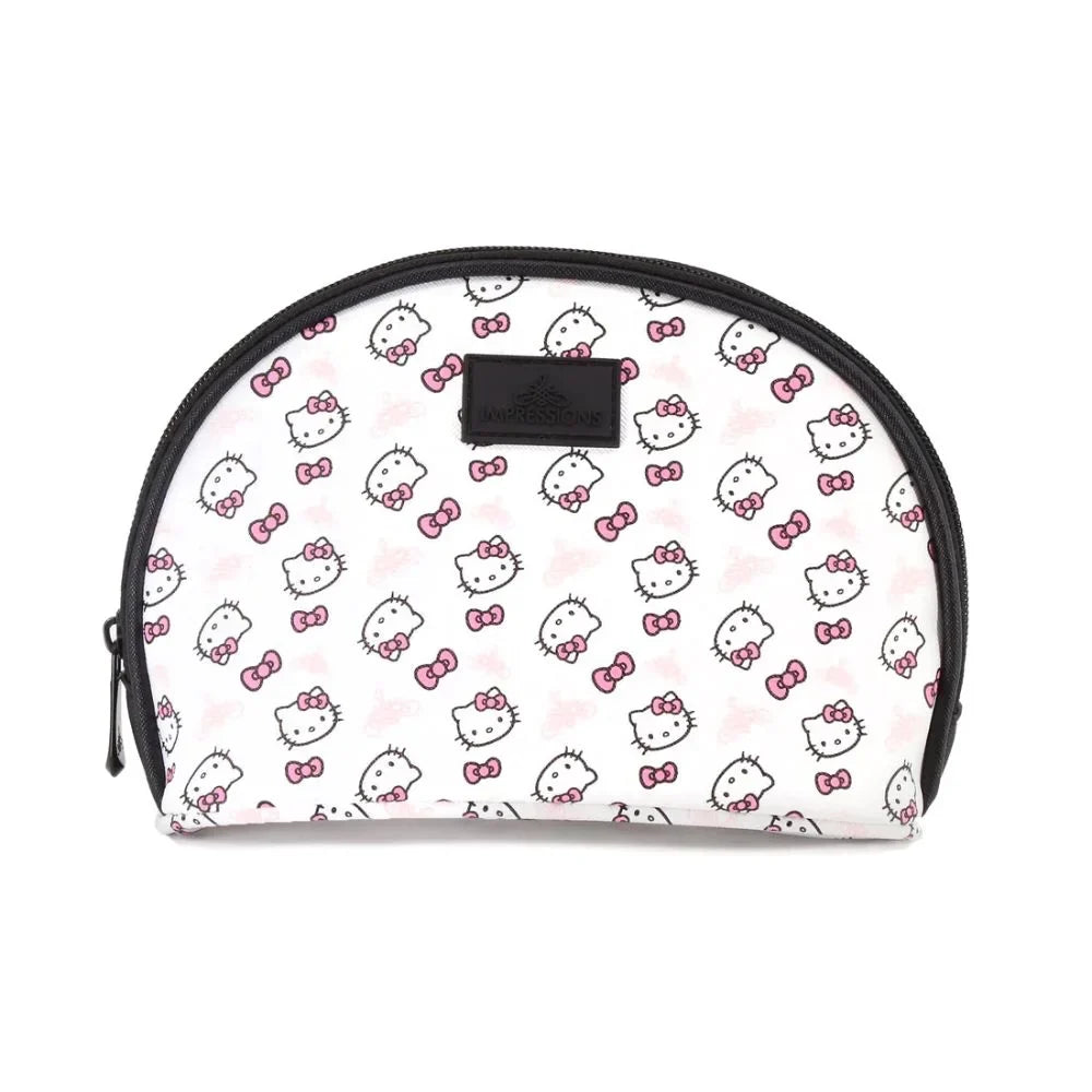 Impressions Vanity Hello Kitty 2 Pcs Nested Clutch Purses, Waterproof Travel Makeup Clutch Bag (Ivory)