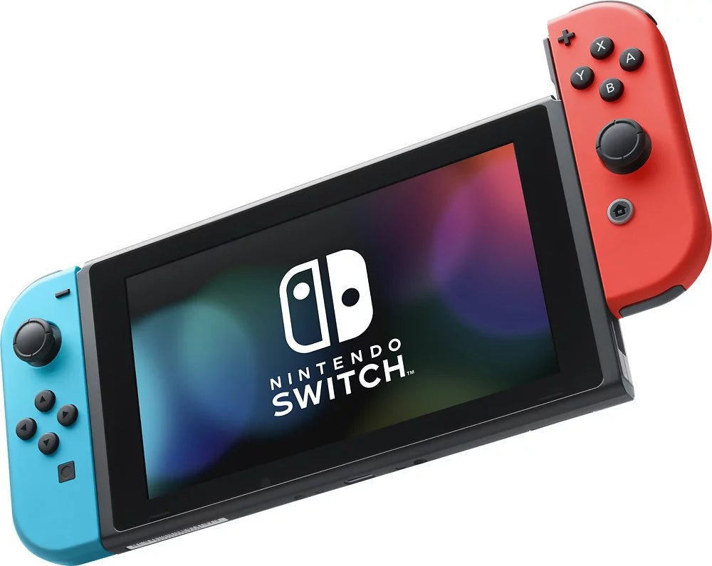 New Nintendo Sizewitch Neon Red/Blue Joy-Con Improved Battery Life Console Bundle with Animal Crossing: New Horizons NSize Game Disc