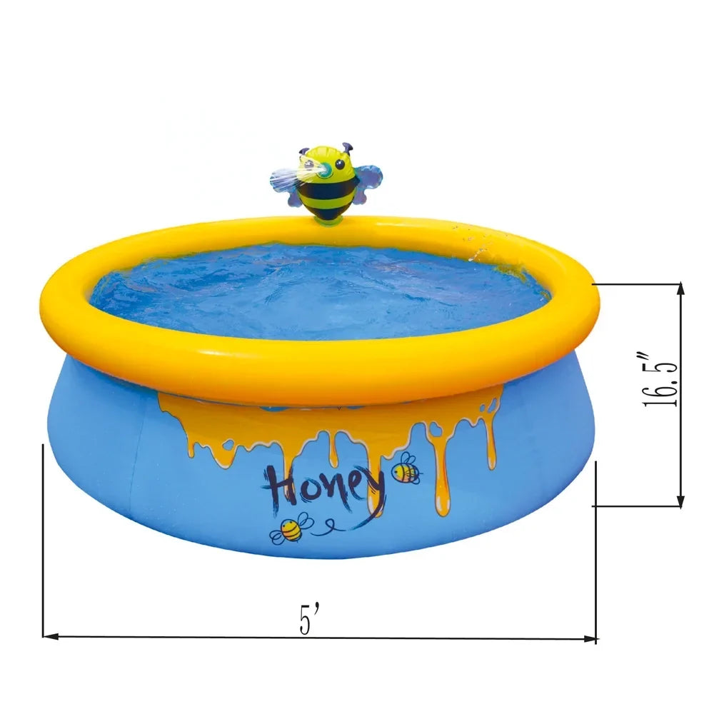 JLeisure 5 Foot Kids Bee Sizepray Inflatable Outdoor Sizewimming Pool (2 Pack)