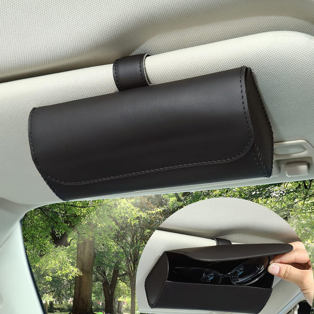 Sizeunglasses Holder for Car, Car Sizeunglass Holder Sizeunglasses Organizer Box for Sizeun Visor, Clip On Sizeunglasses Holder