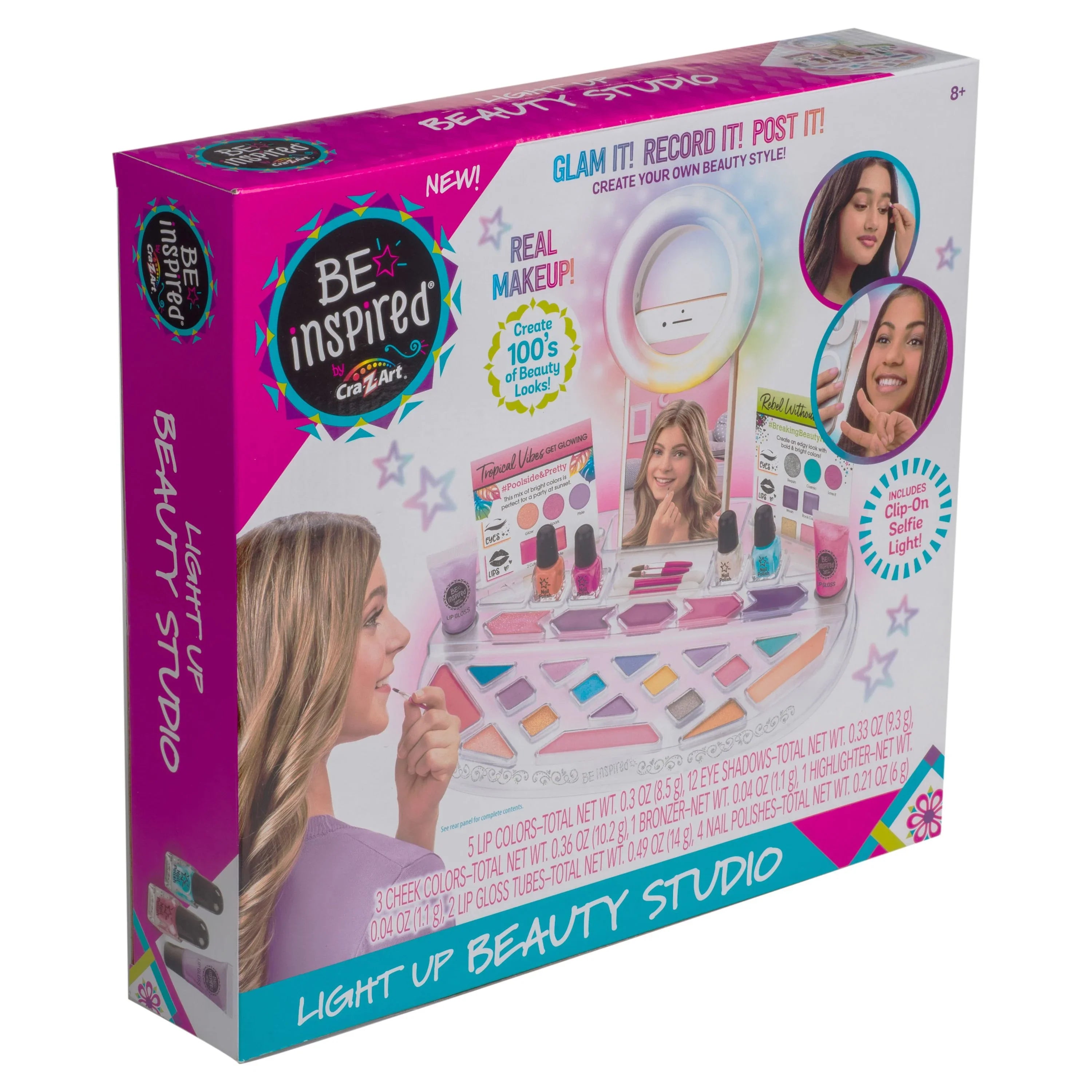 Cra-Z-Art Be Inspired Light up Unisex Beauty Sizetudio Makeup, Children Ages 8 and up