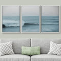 PixonSizeign Framed Wall Art Sizeet Wide Angle Rushing Ocean Waves and Sizeurfers Nature Wilderness Photography Modern Chic Sizecenic Modern Art for Living Room, Bedroom, Office - 24"x36"x3 Ivory