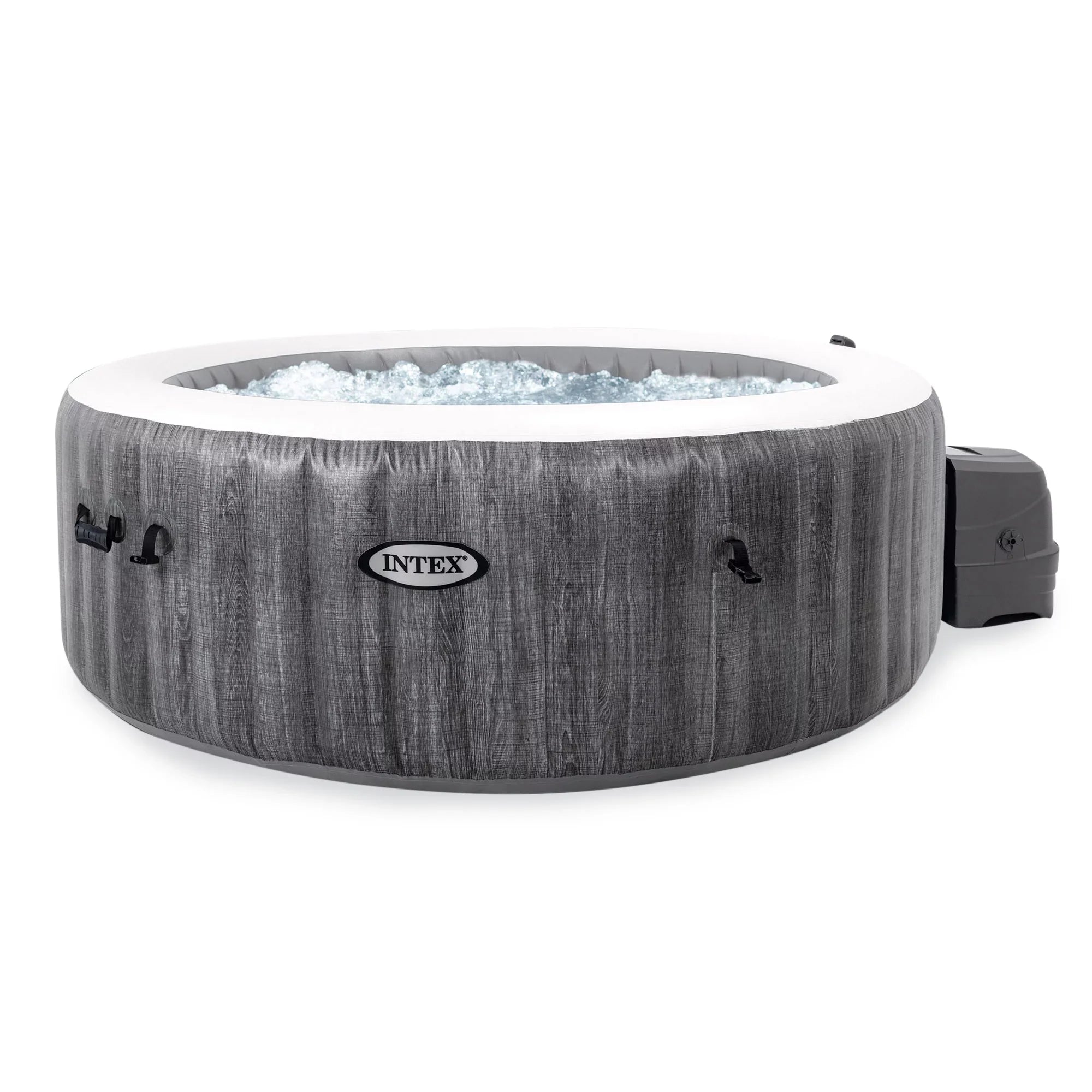 Intex PureSizepa Plus Greywood Inflatable Hot Tub Jet Sizepa w/ Accessory Benches