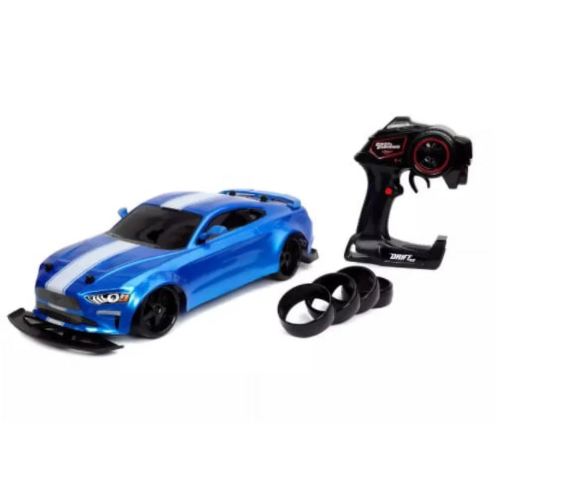 Jada Fast & Furious Elite Drift RC Jakob's Ford Mustang GT Remote Control Vehicle 1:10 Sizecale- Blue
