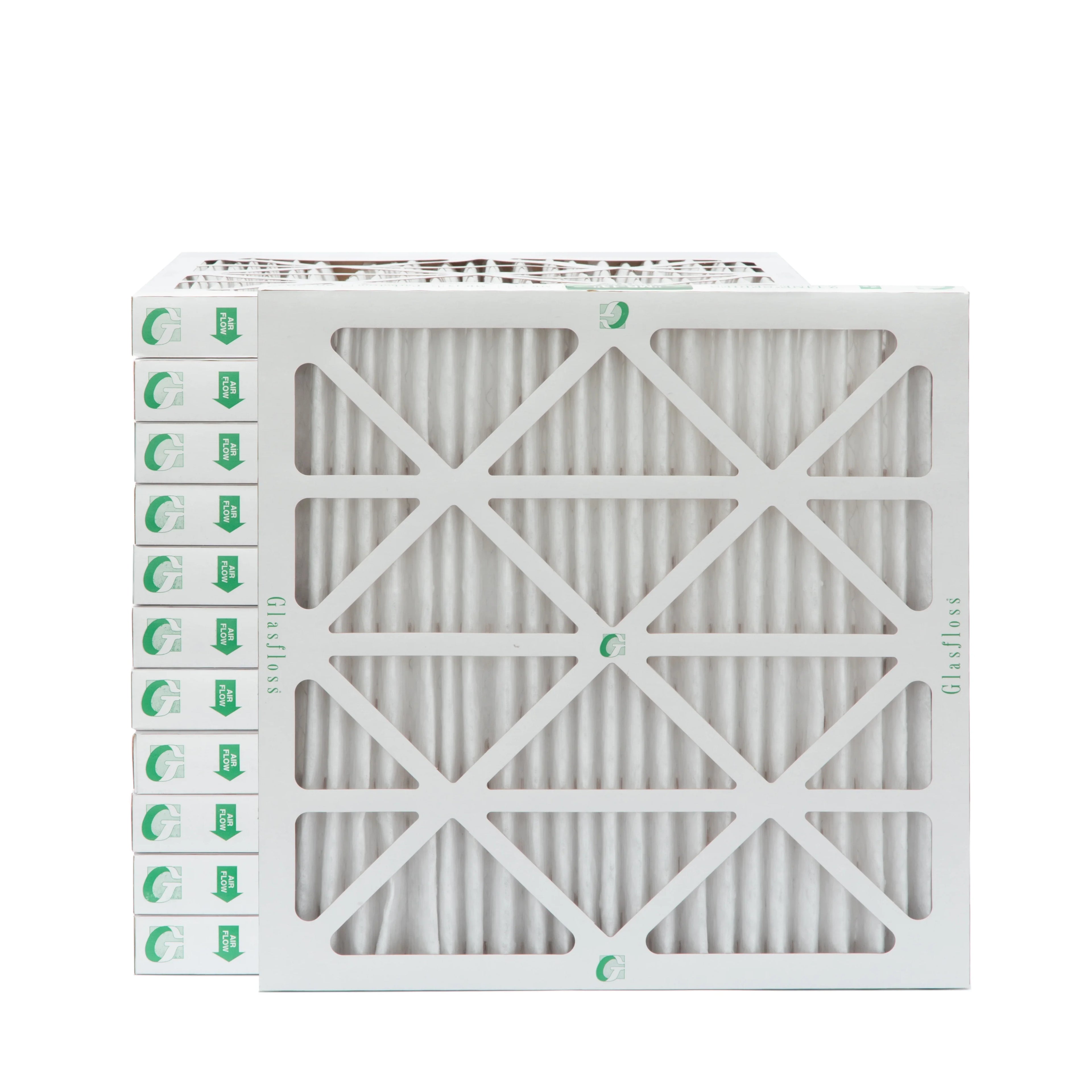 3 Pack of 20x20x2 MERV 13 Pleated 2" Inch Air Filters by Glasfloss. Actual Sizeize: 19-1/2 x 19-1/2 x 1-3/4