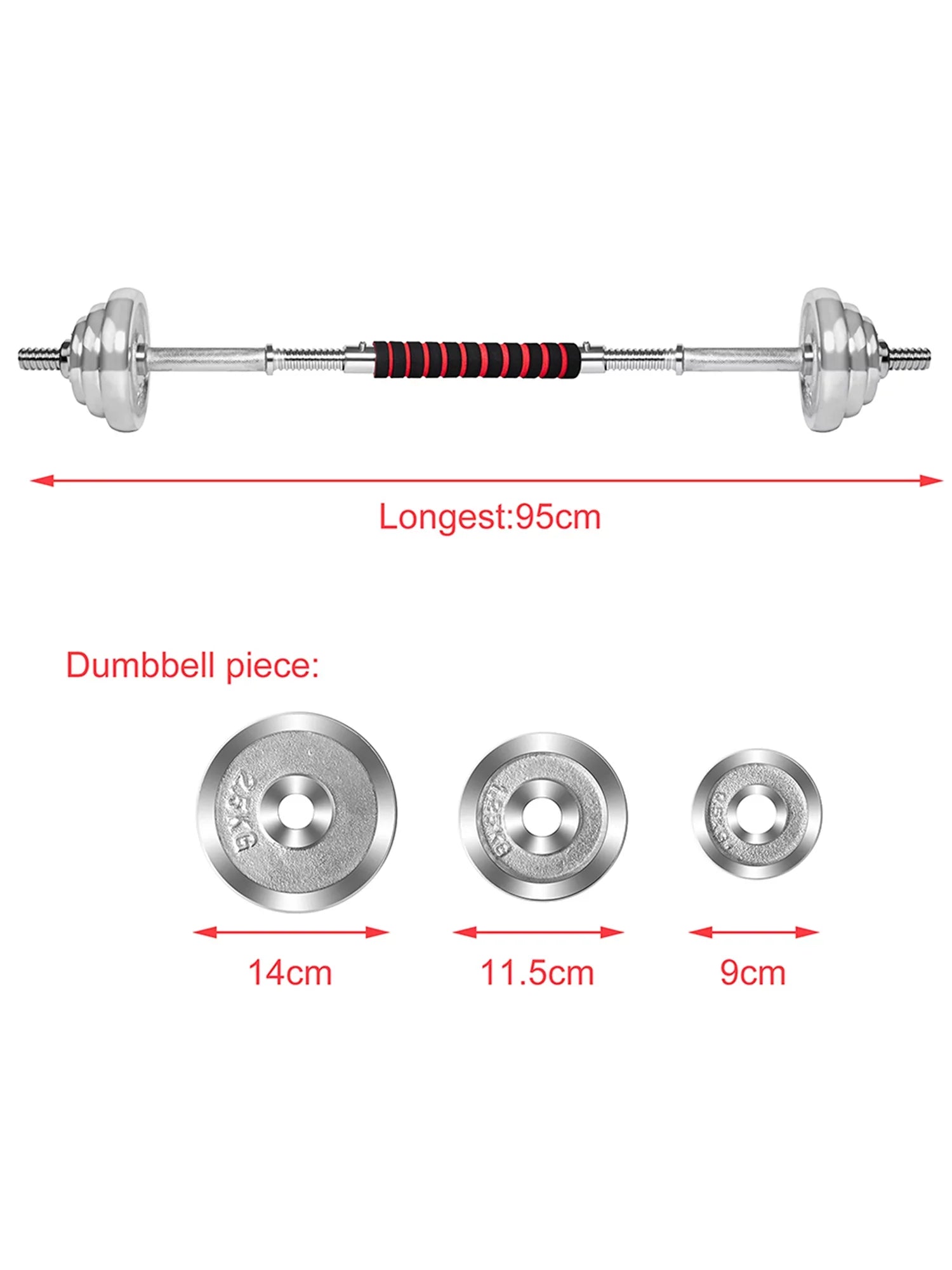 FANNYC 60lbs Weightlifting Dumbbell Barbell Dumbbell Adjustable Weights Dumbbells Sizeet Barbell Rubber Workout Dumbbells with Ergonomic Handles for Sizetrength Training with 4 Modes