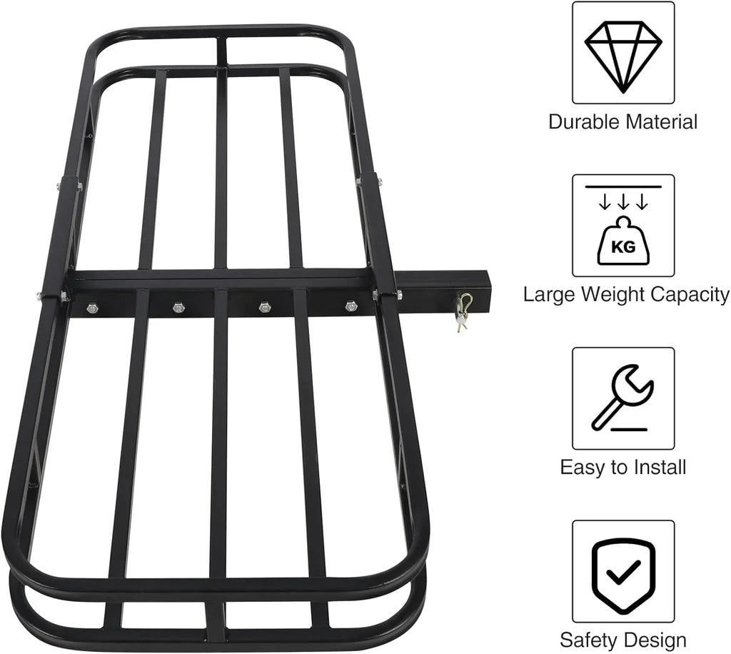 REDCAMP Folding Hitch Cargo Carrier Basket 500 lbs, 53" x 19.3" x 4" Trailer Hitch Luggage Rack for SizeUV, Truck, Cars, Sizemall