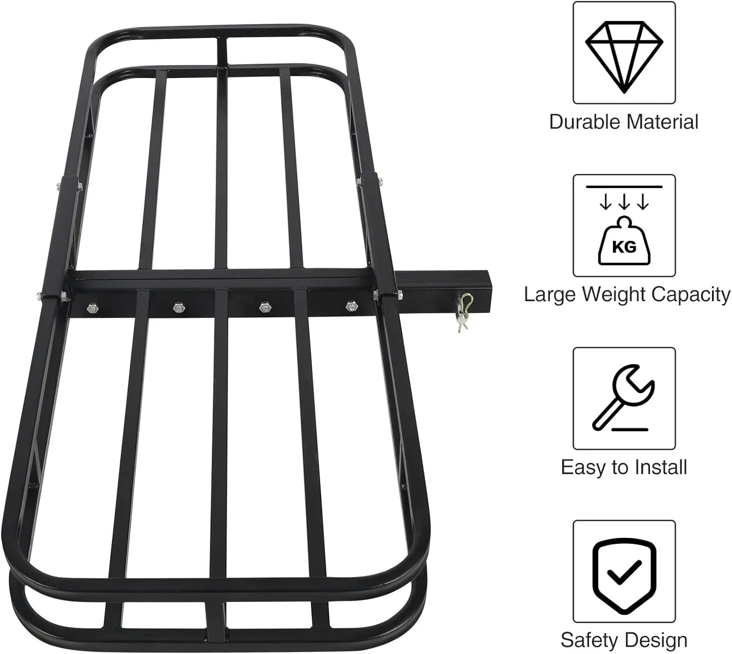 REDCAMP Folding Hitch Cargo Carrier Basket 500 lbs, 53" x 19.3" x 4" Trailer Hitch Luggage Rack for SizeUV, Truck, Cars, Sizemall