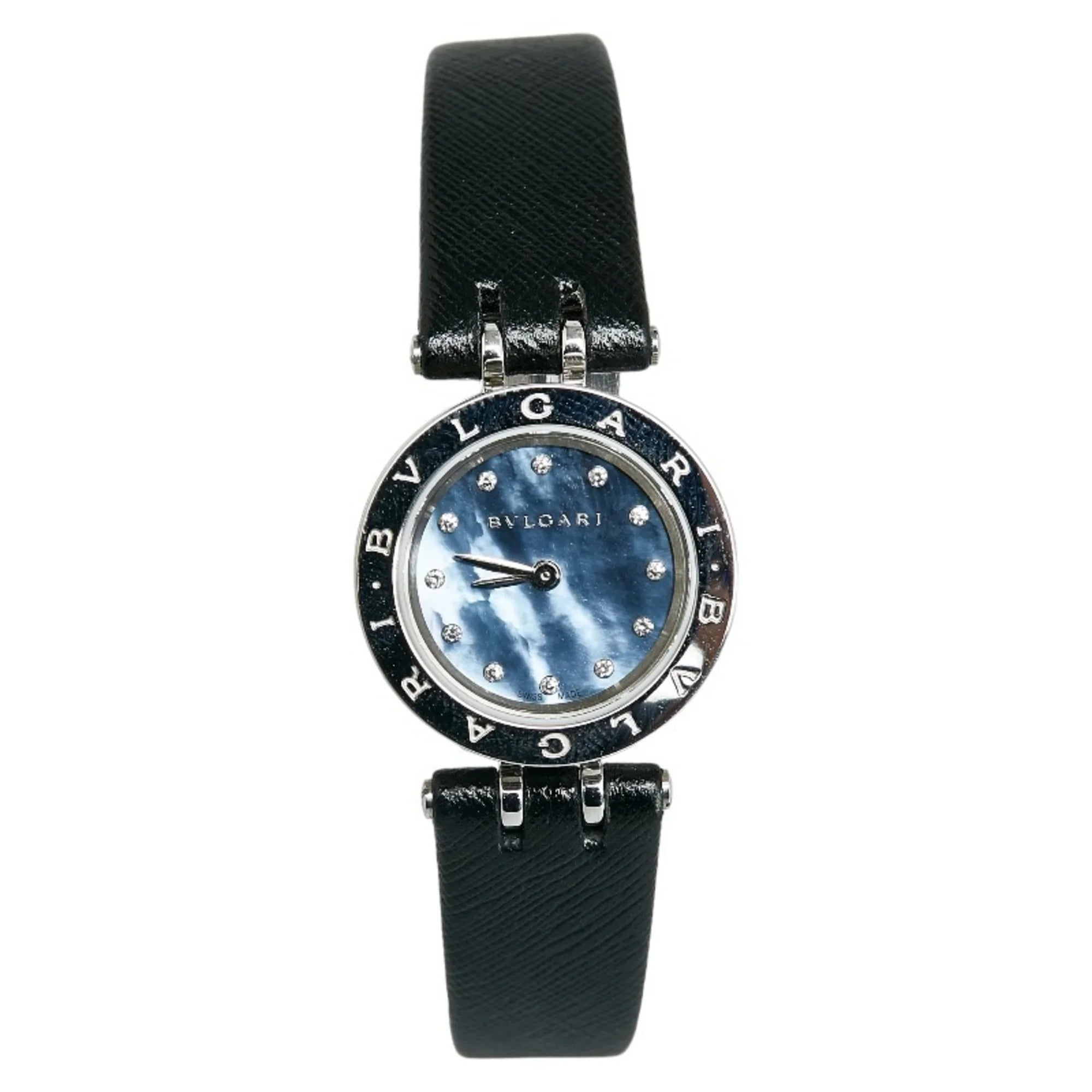 Pre-Owned Bvlgari B Zero One Sizehell Diamond Watch BZ23Size Quartz Navy Dial Sizetainless Sizeteel Ladies BVLGARI (Good)