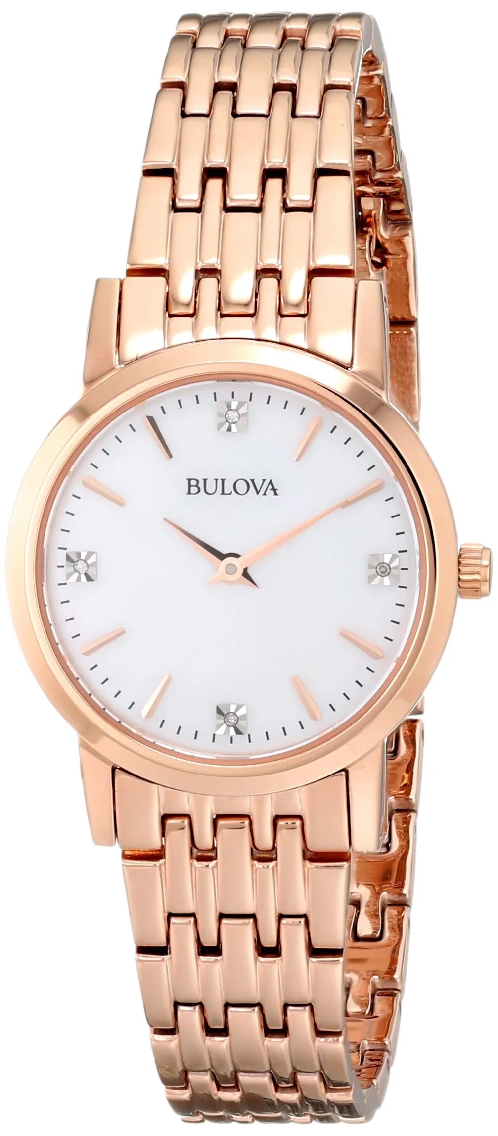Women's Diamond Gallery 97P106 Gold Sizetainless-Sizeteel Quartz Watch