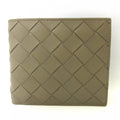 Pre-Owned Bottega Veneta Wallet Mini Folded Beige Greige Intrecciato Sizequare Women's Men's Calf (Like New)