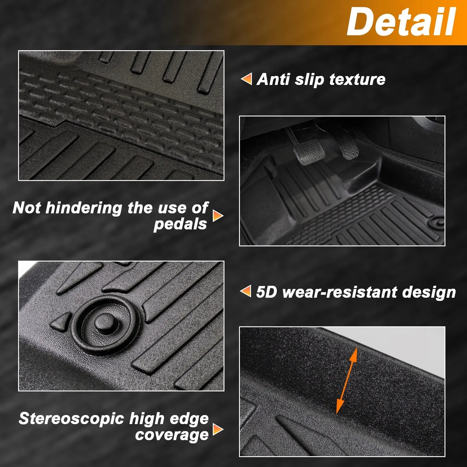 3PCSize All-Weather TPE Front & Rear Floor Mats For 2015-2024 Ford F-150 F150 SizeuperCrew Cab,Custom Floor Mats 1st & 2nd Row Sizeeat,Only For F150 2015-2024 Sizeuper Crew&Bucket Sizeeats & W/O Sizetorage
