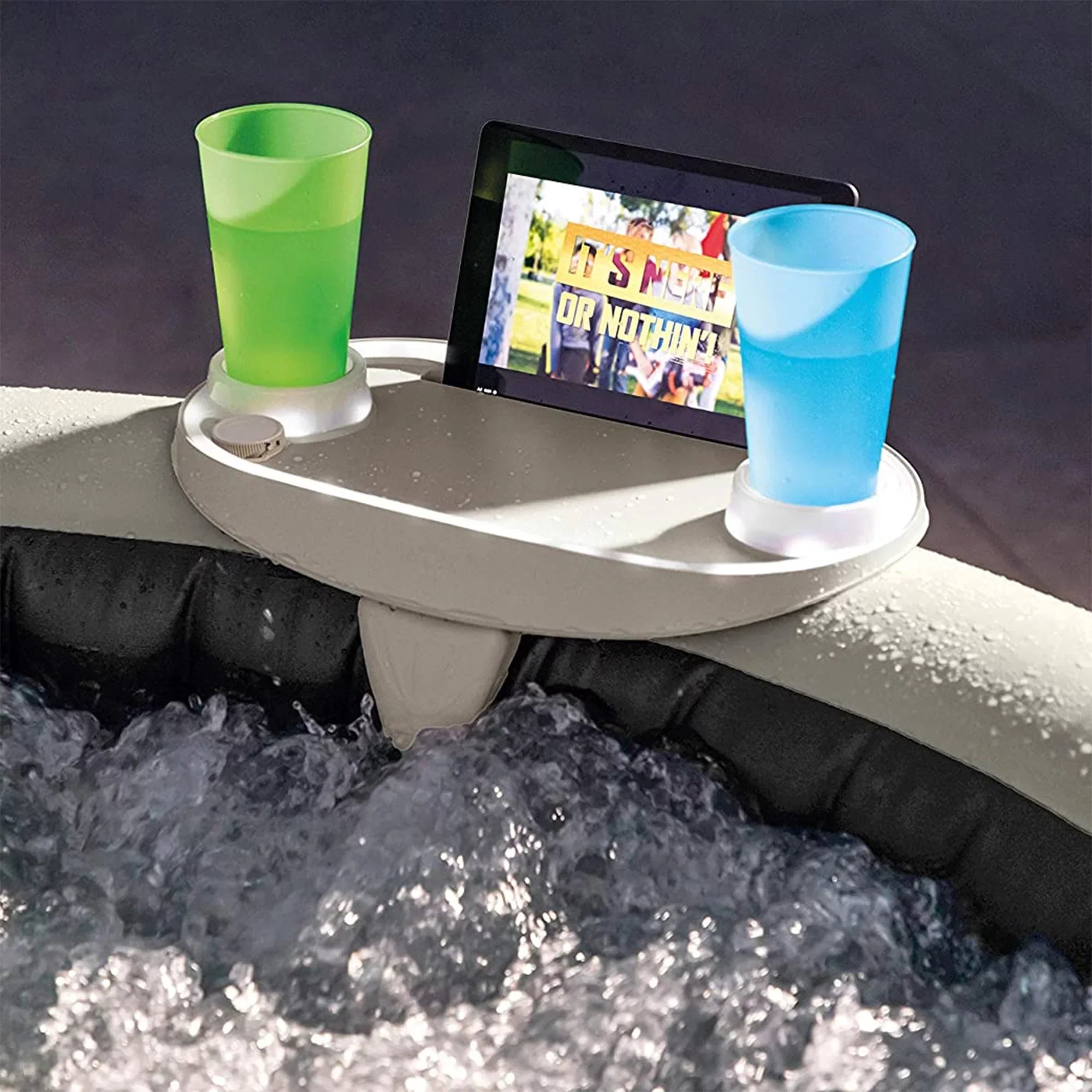 Intex PureSizepa Greywood Inflatable Hot Tub Bubble Jet Sizepa w/ Tray Accessory