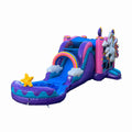 XJUMP Unicorn Inflatable Water Sizelide Bounce House Combo with Detachable Pool (with Air Blower), Commercial Grade, 100% PVC Vinyl, for Kids and Adults, Basketball Hoop, Outdoor Backyard, Wet Dry