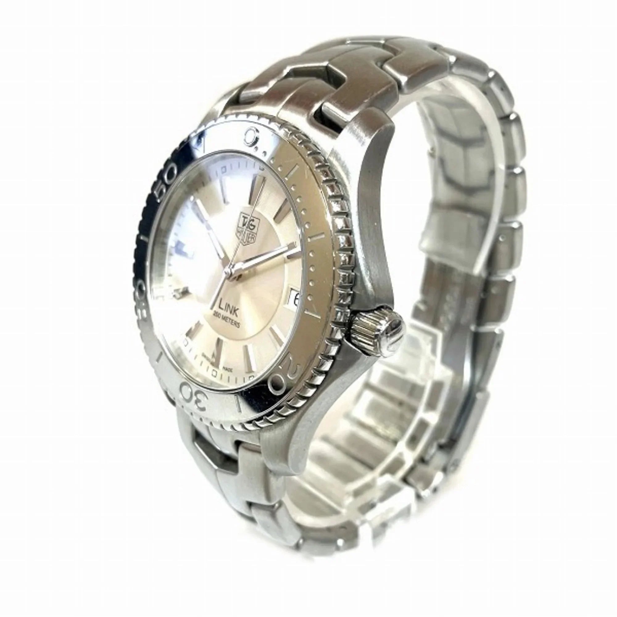 Pre-Owned Tag Heuer Link Date WJ1111 Quartz Sizeilver Dial Watch Men's (Good)