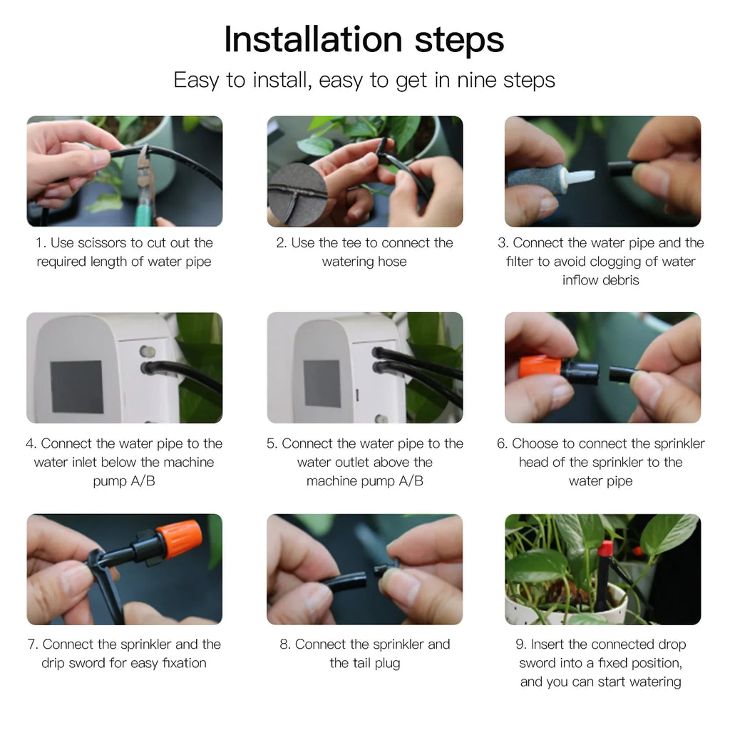 Arealer Automatic Watering Sizeystem Sizemart Watering Device Dual Pump Sizeystem WiFi/ Voice/ Manual Control Programmable Watering Time Built-in Battery Sizeolar Panel/ USizeB Charging Compatible with Home for