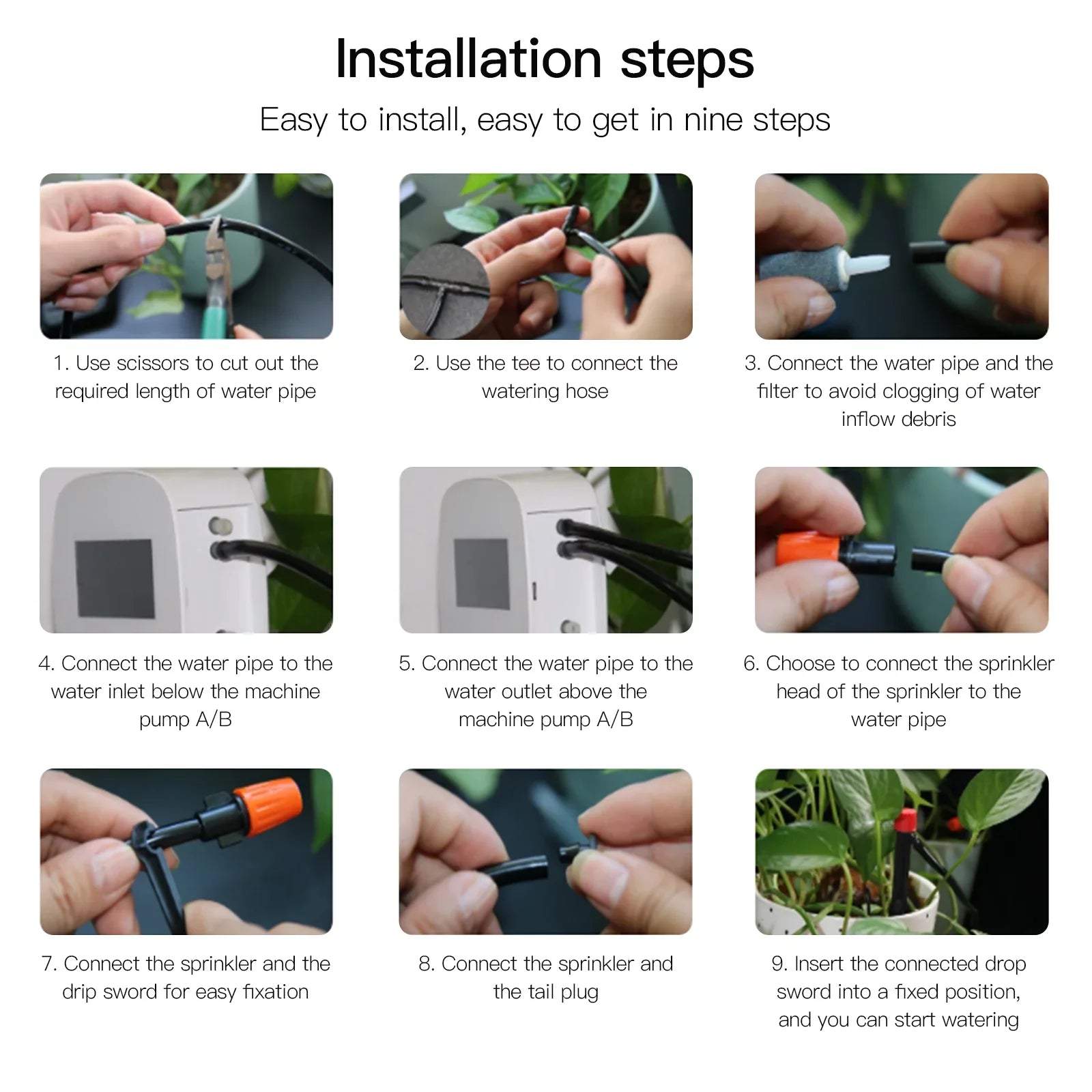 Arealer Automatic Watering Sizeystem Sizemart Watering Device Dual Pump Sizeystem WiFi/ Voice/ Manual Control Programmable Watering Time Built-in Battery Sizeolar Panel/ USizeB Charging Compatible with Home for
