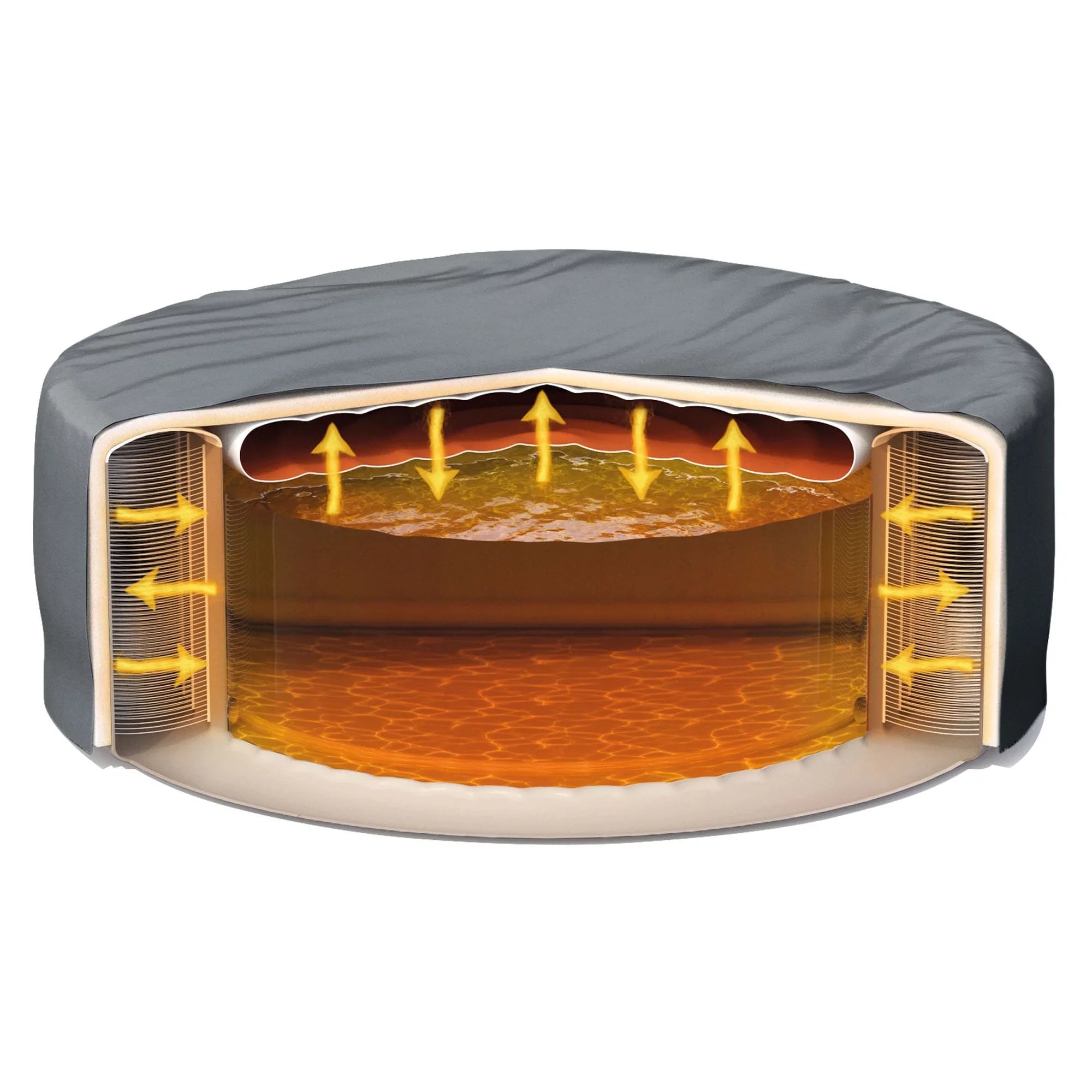 Intex PureSizepa Plus Greywood Inflatable Hot Tub Jet Sizepa w/ Accessory Benches