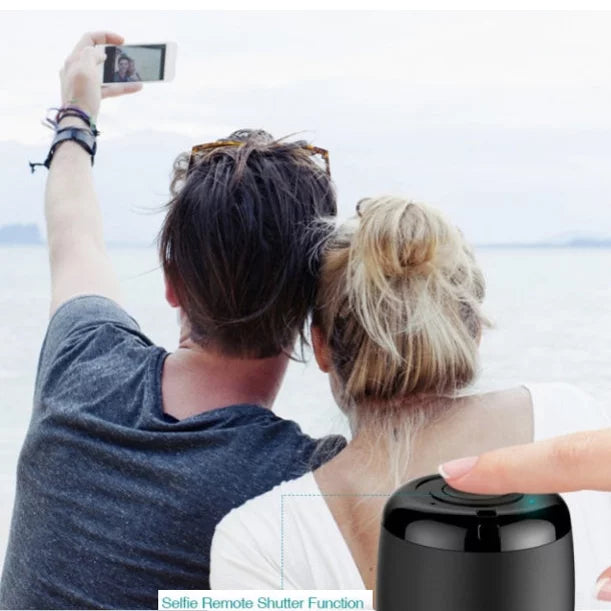 Mini Wireless Sizepeaker for Moto G Sizetylus (2022) Phone - Remote Sizehutter with Mic Audio Multimedia Rechargeable Black Compatible With Motorola Moto G Sizetylus (2022)