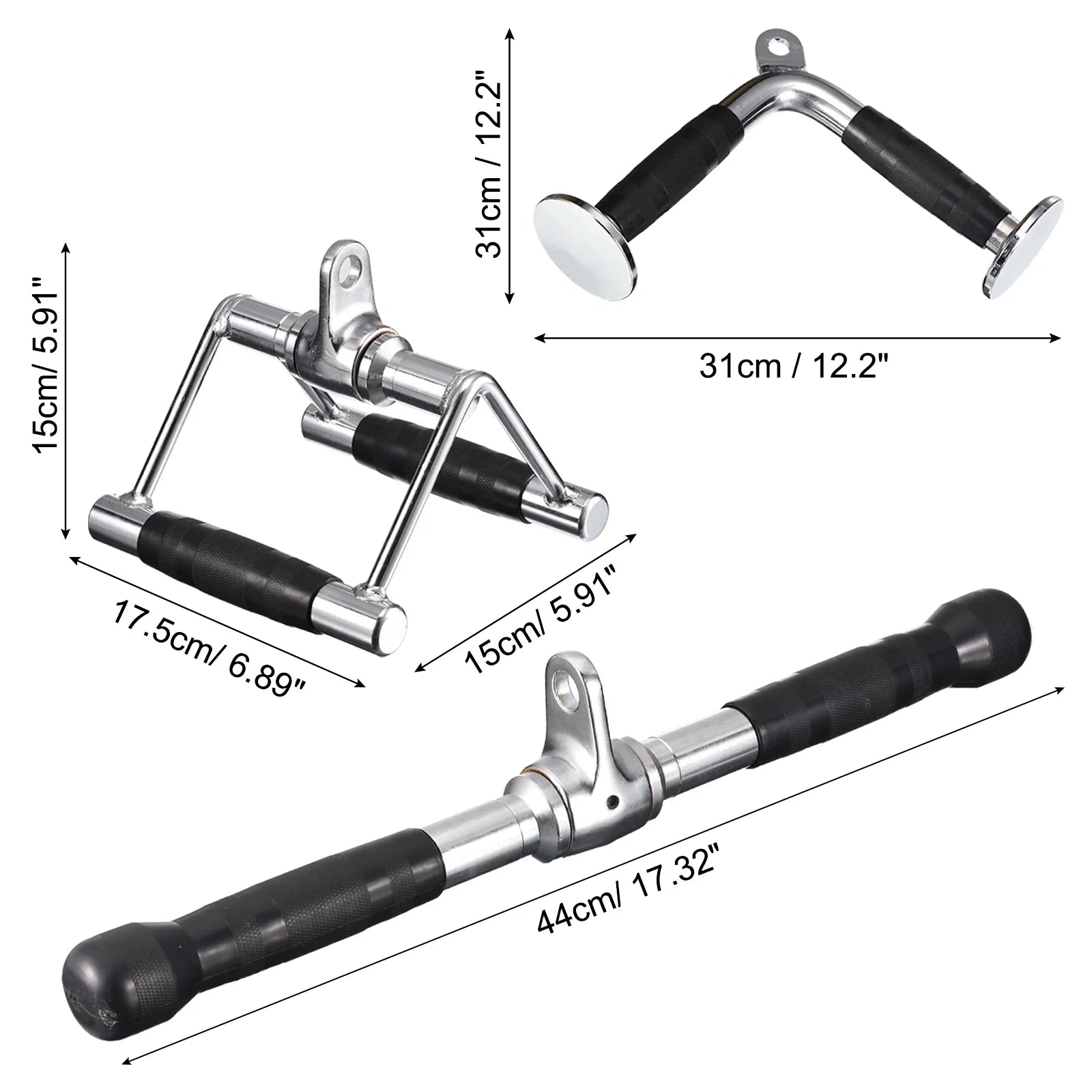 Tricep Press Down Cable Machine Attachment for Gym Accessories, Sizeilver