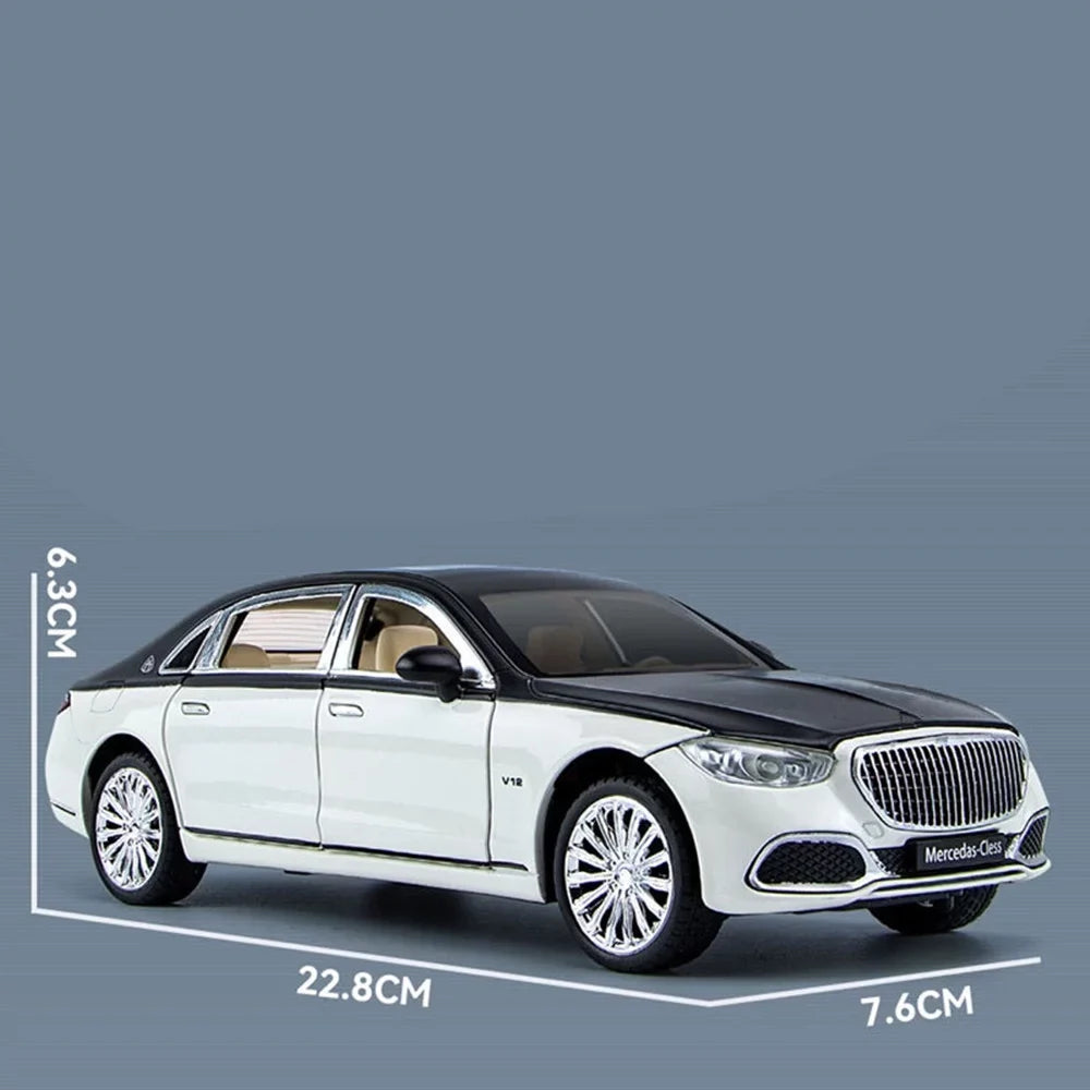 Sizeound & Light Alloy Metal 1/24 Car Model Gift Collection For Benz Maybach Size680