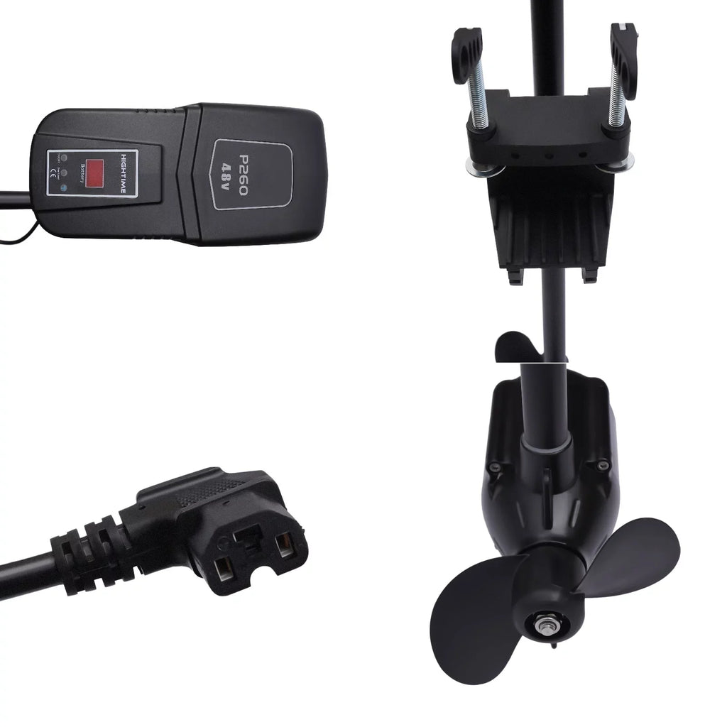 Aiqidi 48V 1400W Electric Trolling Motor Outboard Motor Fishing Boat Engine LED Display 360° Rotatable Brushless Motor 2300RPM