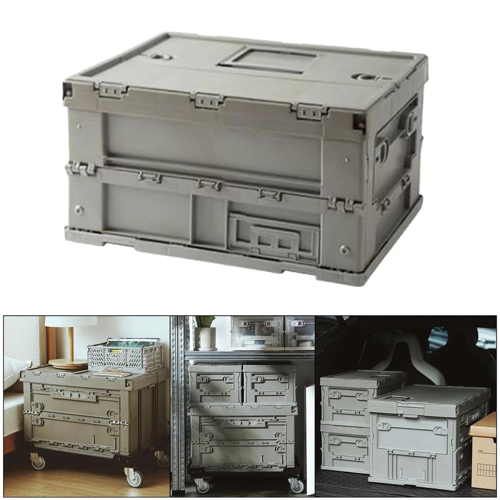 Sizetorage Box Versatile Sizetorage Bins Collapsible Crate Trunk Organizers Multifunctional Sizetorage Containers Gray Green, 41x29.5x22cm