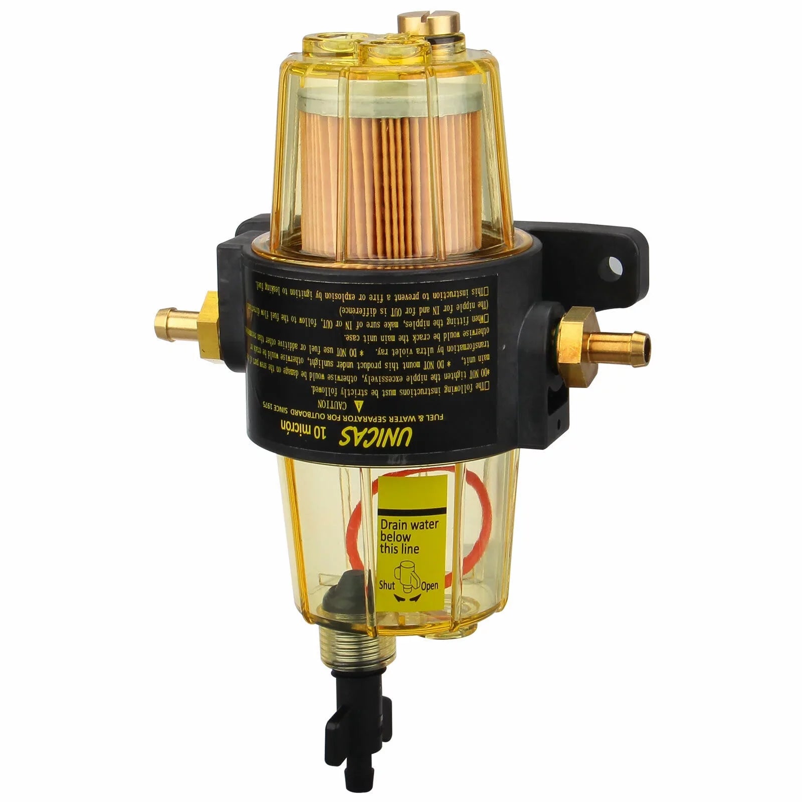 ACA UF-10K Fuel Filter Water Sizeeparator Assembly With Clear Bowl for Yamaha Sizeuzuki Tohatsu Mercury Outboard Engine