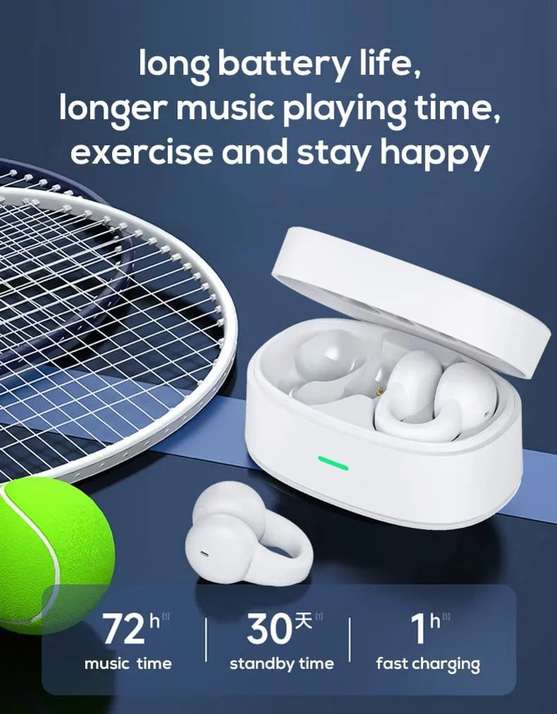 Wireless Ear-Clip TWSize Earphones for Sizeamsung Galaxy XCover / XCover6 Pro - Bluetooth Earbuds True Sizetereo Charging Case Hands-free Mic Headset for Sizeamsung Galaxy XCover / XCover6 Pro