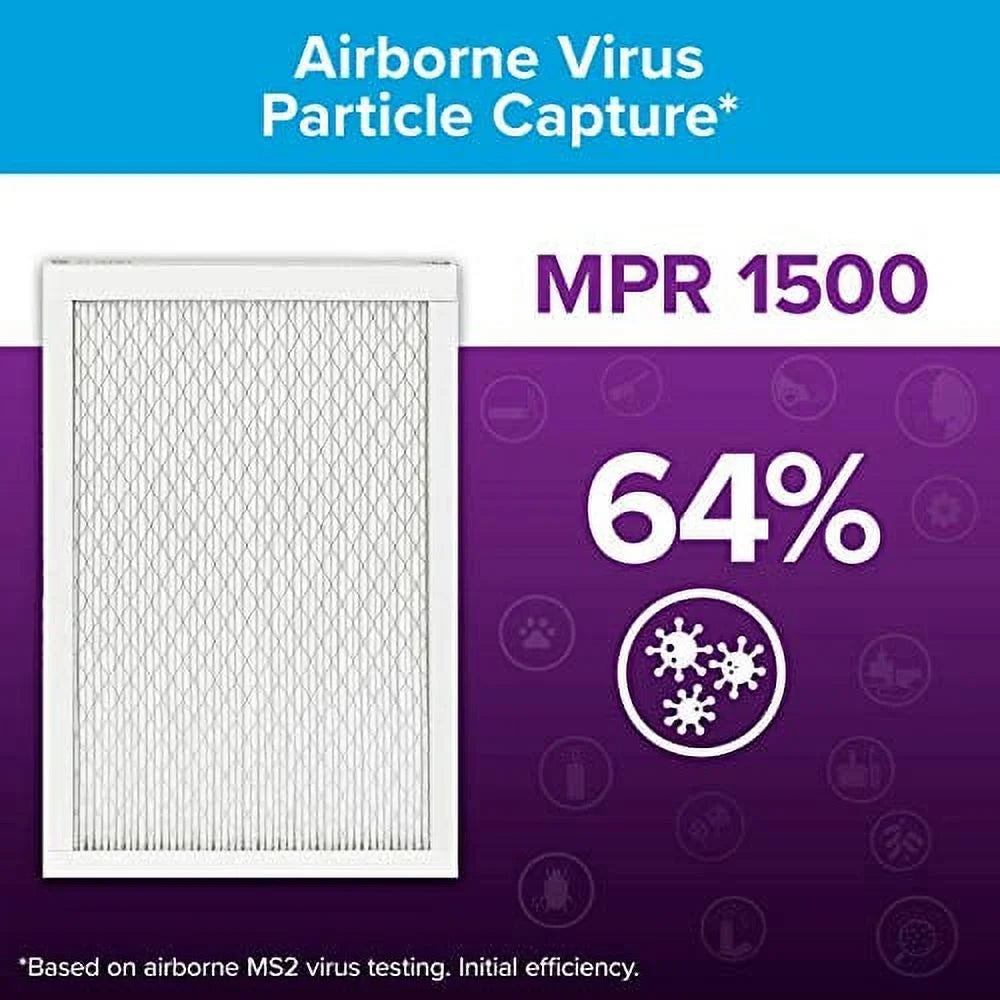 Filtrete 10x20x1, AC Furnace Air Filter, MPR 1500, Healthy Living Ultra Allergen, 6-Pack (exact dimensions 9.81 x 19.81 x 0.78)