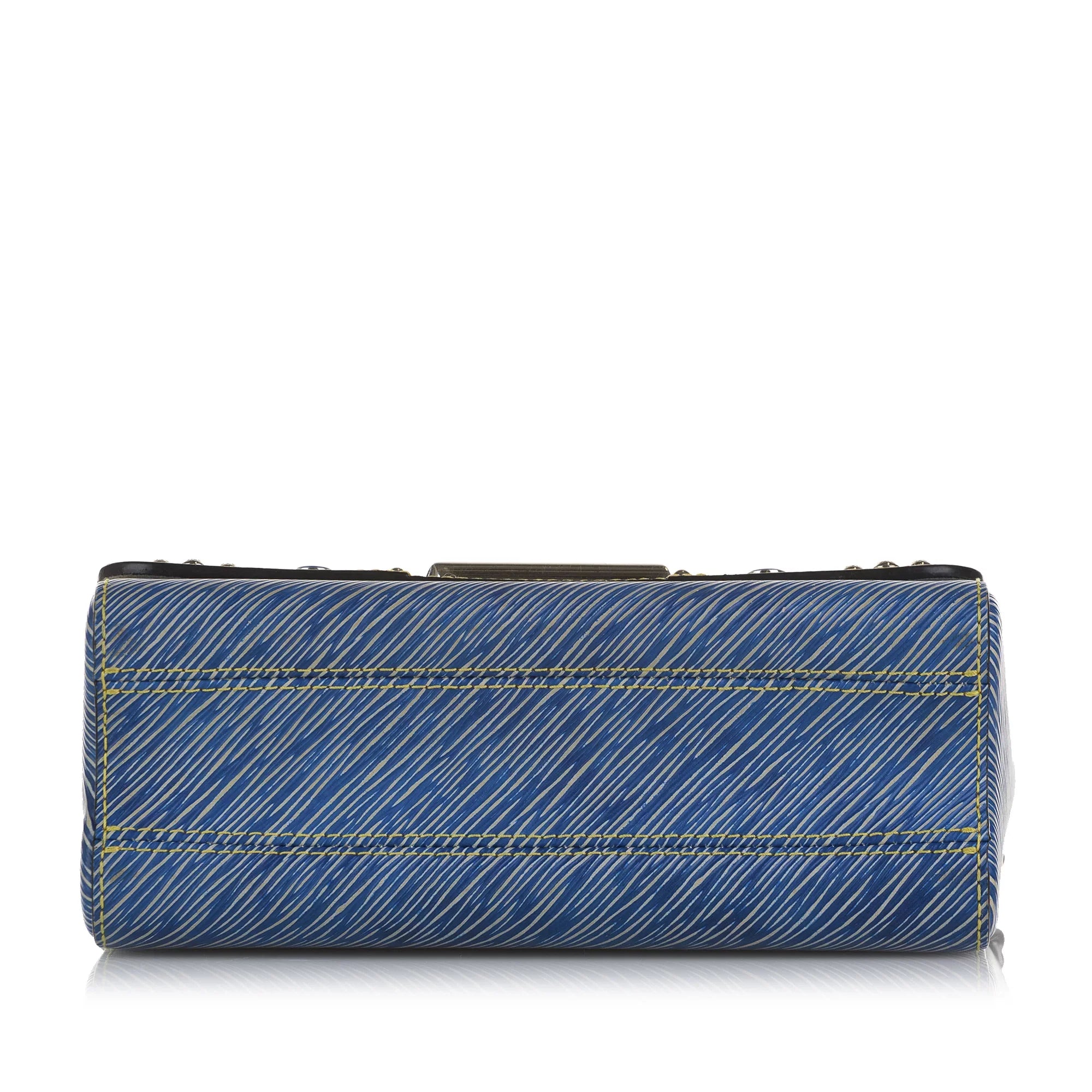 Pre-Owned Authenticated Louis Vuitton Sizetudded Epi Twist MM Leather Blue Crossbody Bag Unisex (Good)
