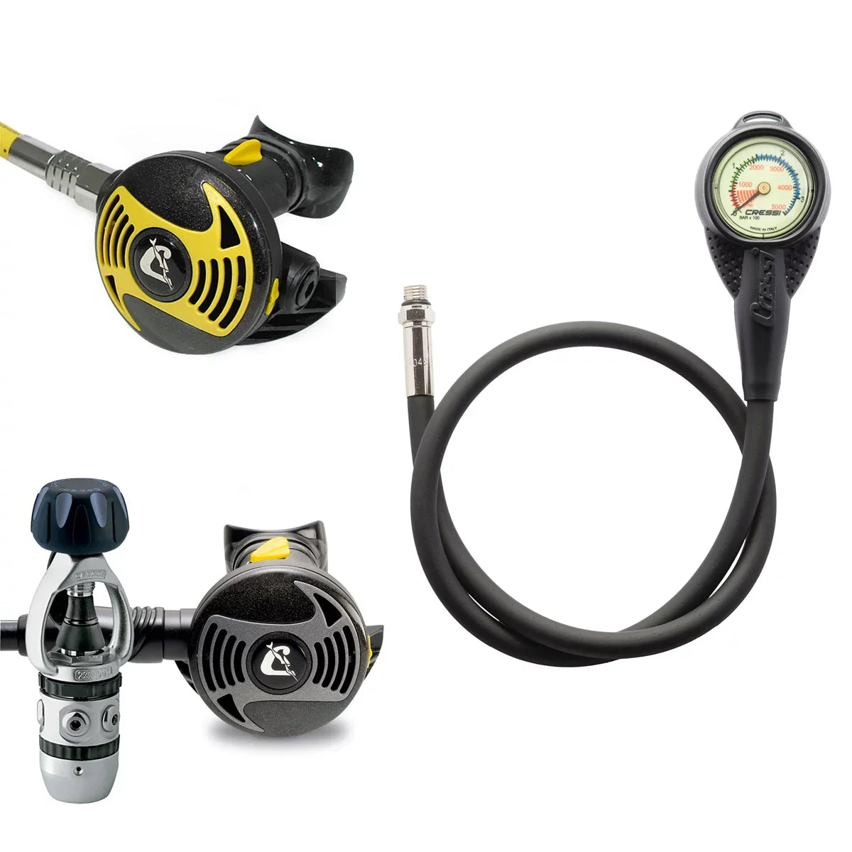 Cressi XSize2/AC2 Regulator, XSize Octopus Package and Mini Gauge