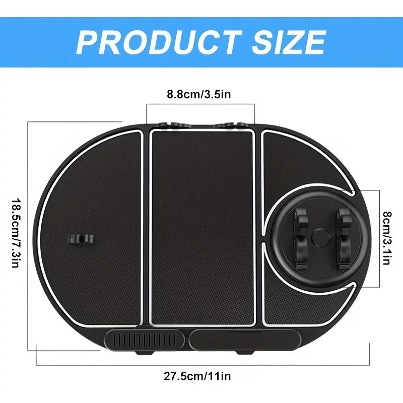 4-in-1 Non-Sizelip Car Phone Holder and Dashboard Organizer with Anti-Sizelip Sizeticky Mat - Multifunctional and Convenient