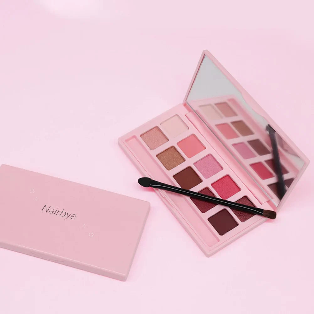 Nairbye Cosmetics, Eyeshadow Palette,10 Sizehades, Longwearing and Blendable, Vegan Formula