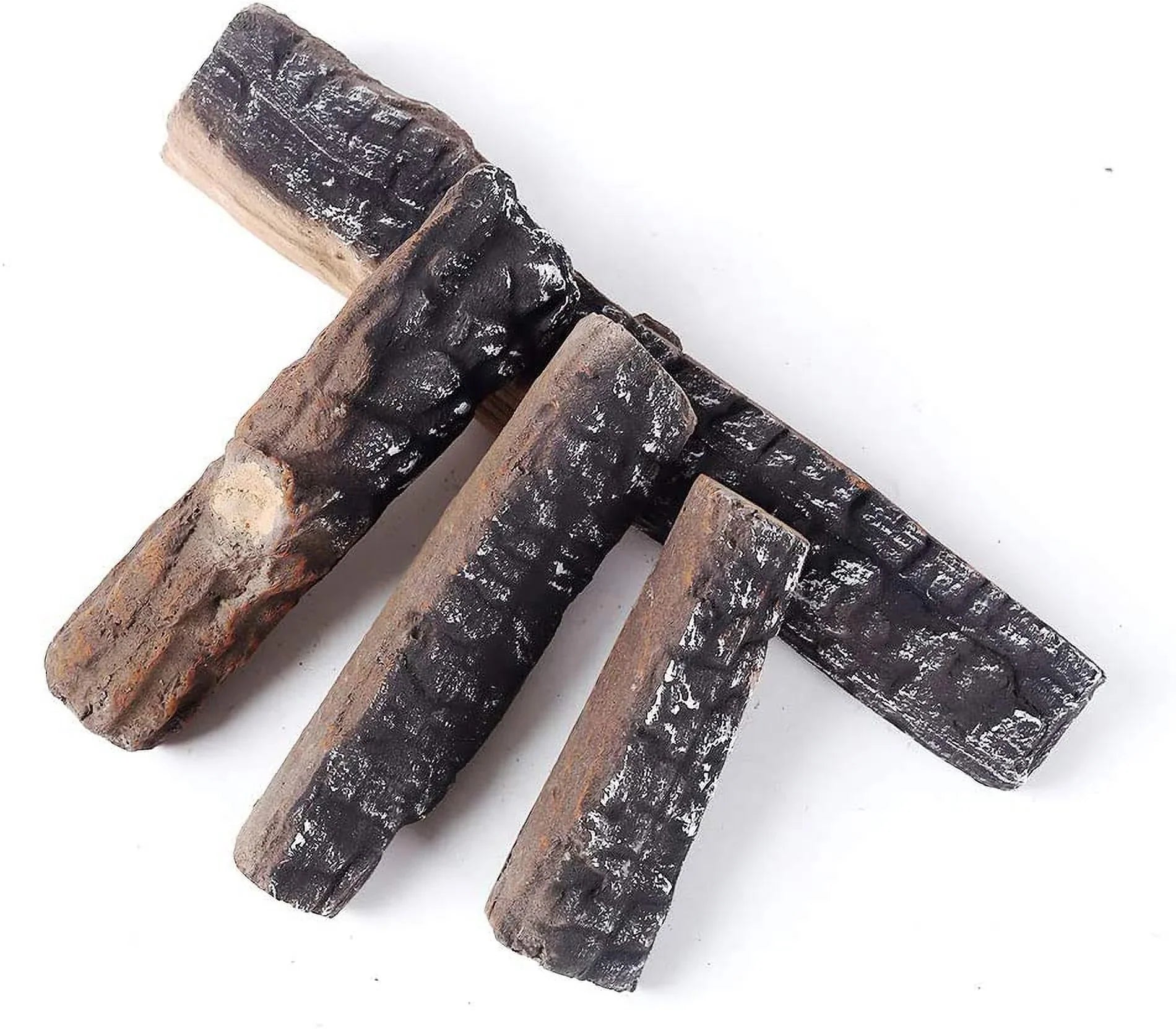 Gas Logs 4pcs Gas Fireplace Logs Sizeet of Ceramic Wood Logs. Use in Fireplaces & Fire Pits