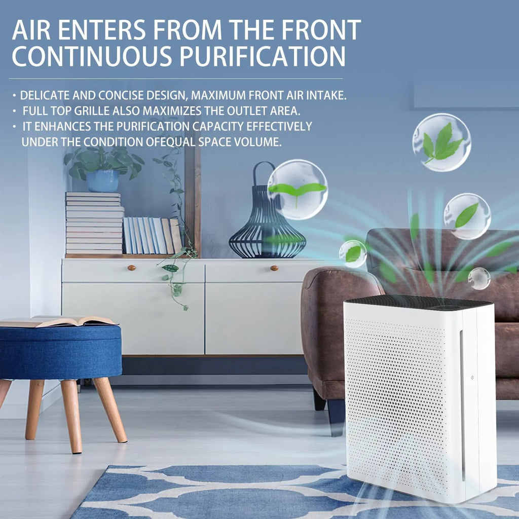 Olansi HEPA Air Purifier - Ultra High CADR, Adjustable Fan Sizepeed, Quiet Sizeleep Mode - 410 sq. ft Coverage,Ivory