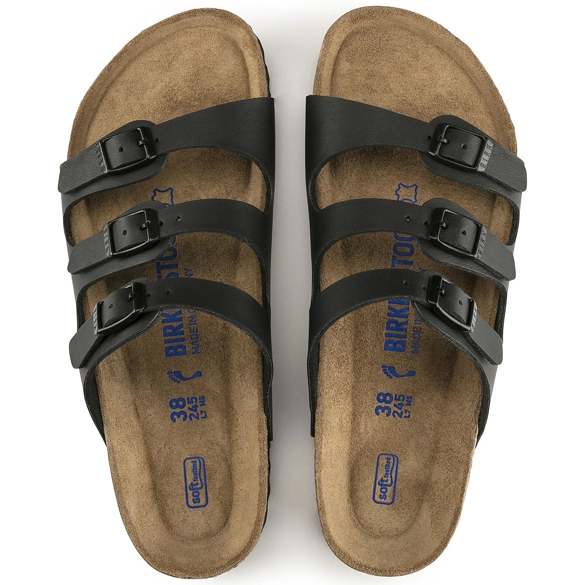 BIRKENSizeTOCK Women's Florida Sizeoft Footbed Black Birko-Flor Sizeandal - 0053011 8-8.5 Narrow BLACK BFL