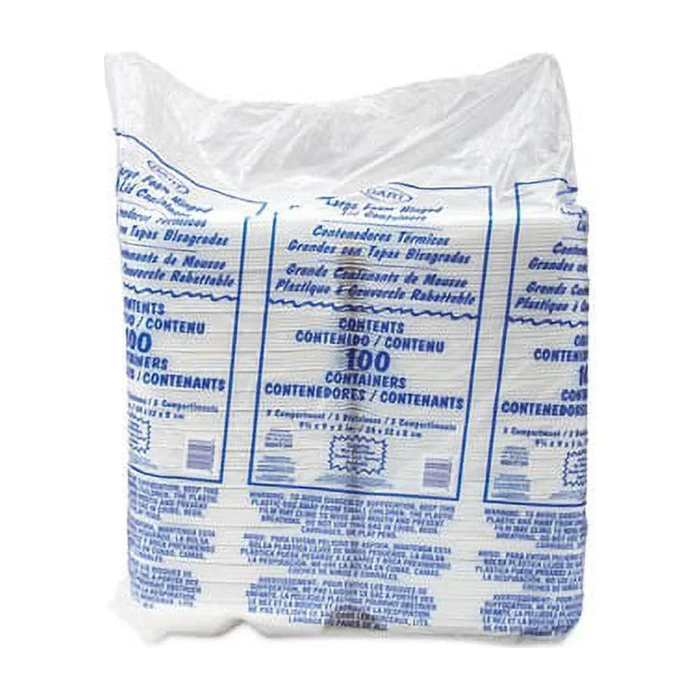 Dart 3-comprtmt Large Pillow Closing Carryout Trays