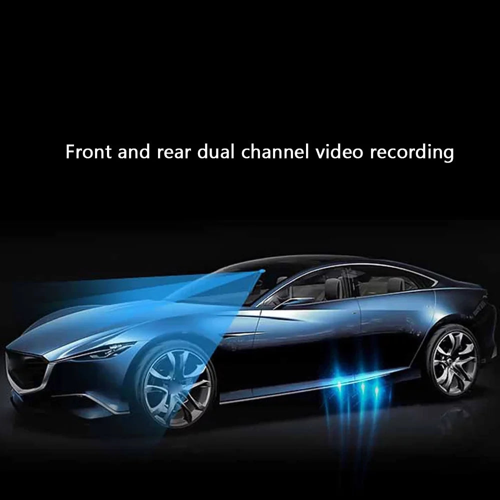 Meterk Multi-language Dual Lens Car Video Recorder Auto Dash Cam Car Recorder Night Viewing Loop Recording DVR 170 Degree Wide Angle Car Camcorder