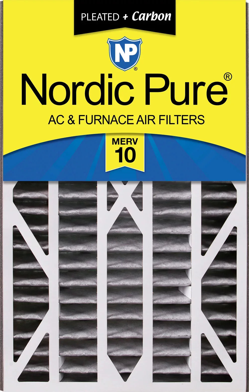 Air Bear Cub 16x25x3 Air Filter Replacement MERV 10 Pleated Plus Carbon 1 Pack