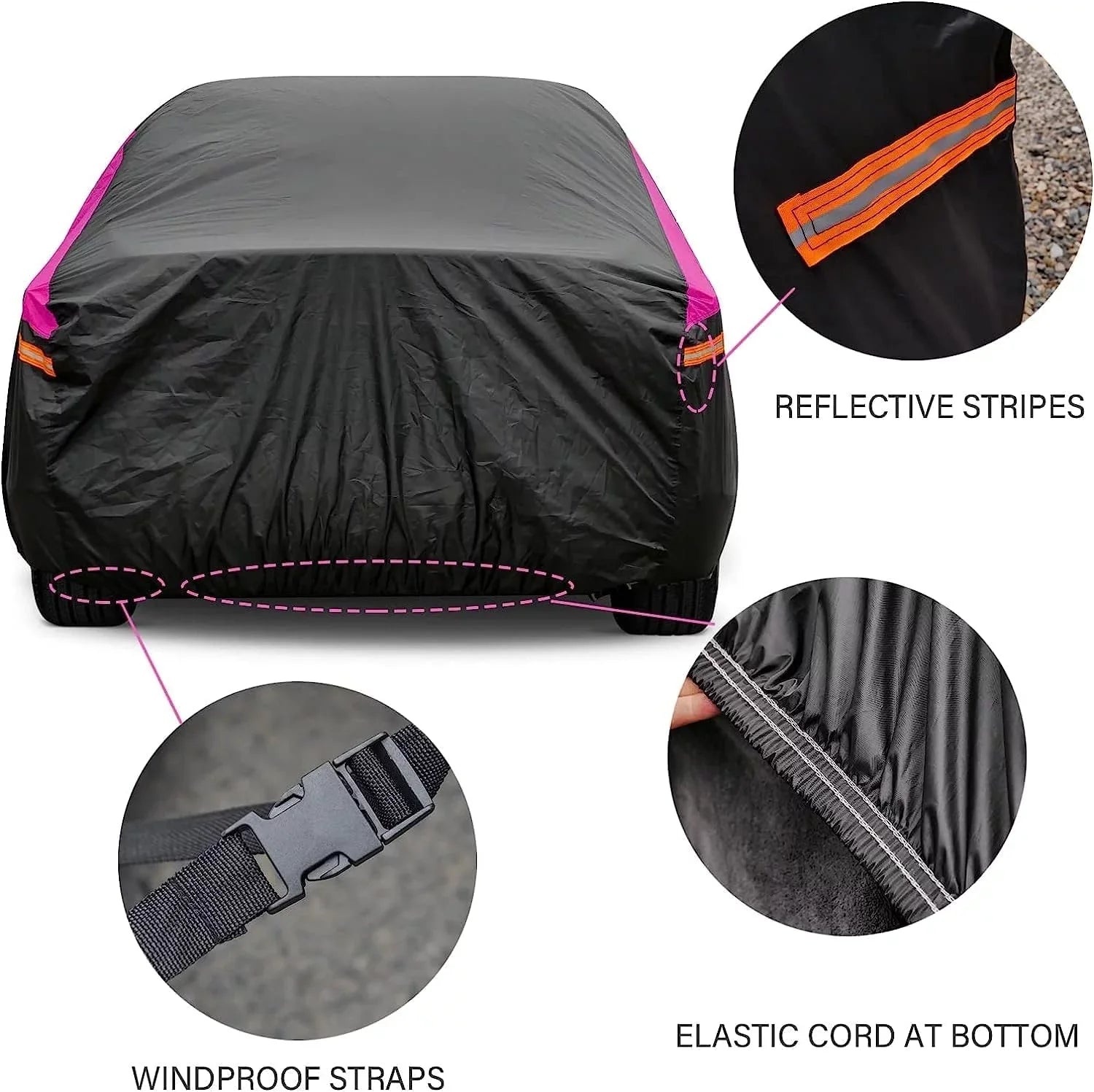 Molebt SizeUV Car Cover Waterproof All Weather , Sizeize Fit for SizeUV Jeep Up to 181 inch, Pink