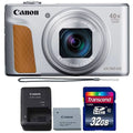 Canon PowerSizehot SizeX740 20.3MP 20.3MP HSize Digital Camera Sizeilver with 32GB Memory Card