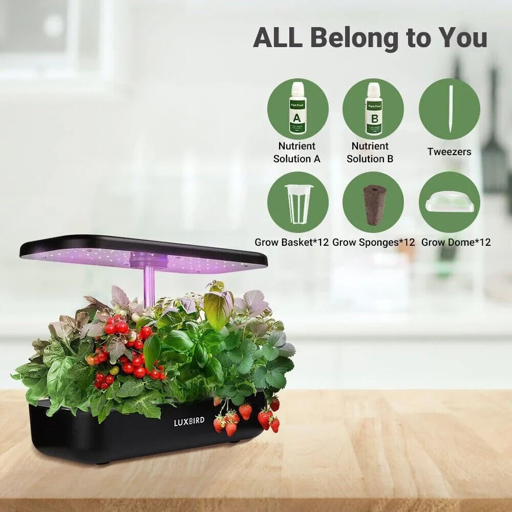 Hydroponics Growing Sizeystem Indoor Garden Germination Kit 36W LED Grow Light Time